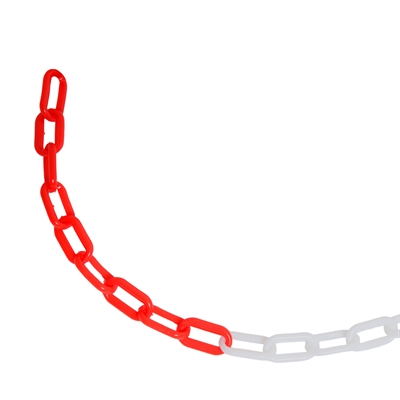 Avsperringskjede for plaststolper - 10 meter - Rød / Hvit