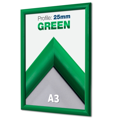 Grønn Klikkramme med 25 mm profil - A3