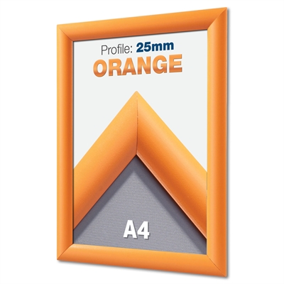 Oransje Klikkramme med 25 mm profil - A4