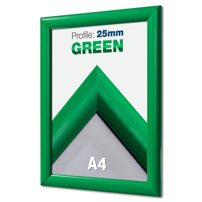 Grønn Klikkramme med 25 mm profil - A4
