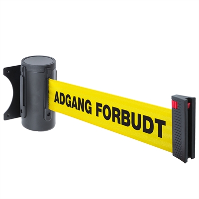 ADGANG FORBUDT sperreveggfeste med 3 m gult bånd