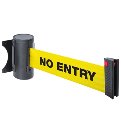 NO ENTRY sperreveggfeste med 3 m gult bånd