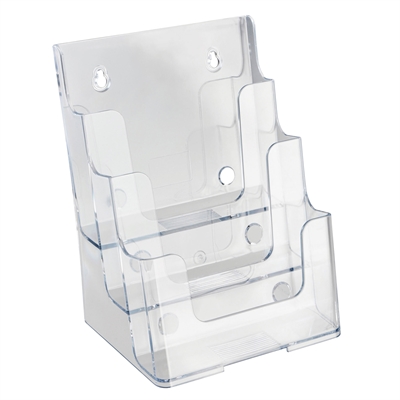 Akryl 3-roms brosjyreholder for bord / vegg - A5