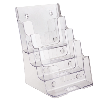 Akryl 4-roms brosjyreholder for bord / vegg - A5