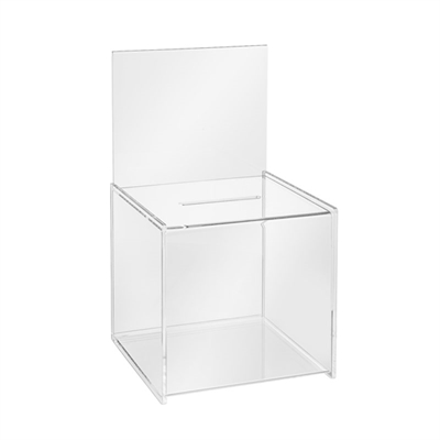 Akryl Stemmeboks med infotop - 21x21 cm