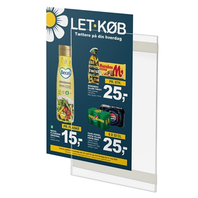 Akryl høyformat selvklebende plakatholder - A7