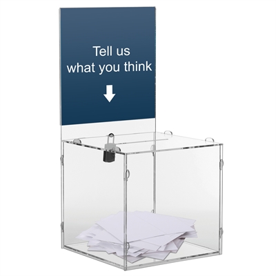 Economy Akryl forslagsboks med infotopp - 20x20 cm