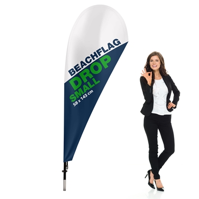 BeachFlagg Drop - SMALL - 58x143 cm - Inkl. trykk