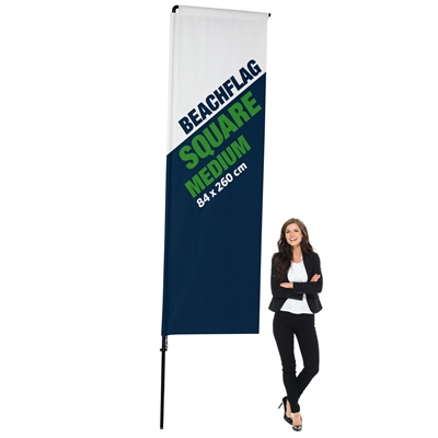 BeachFlagg Square - MEDIUM - 84x260 cm - Inkl. trykk 