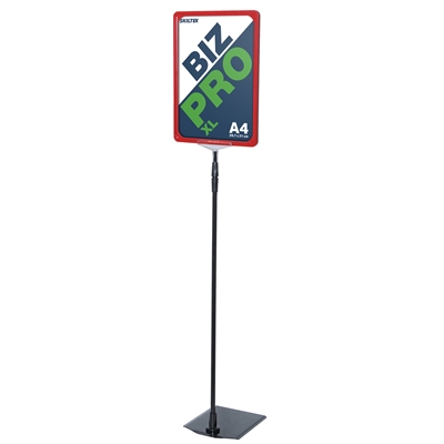 Biz Pro XL rød skiltholder med metallfot - A4