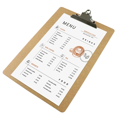 Classic Tre clipboard menuholder - Lysbrun - A4
