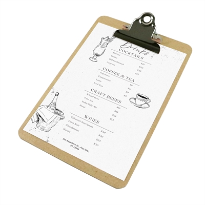Classic Tre clipboard menuholder - Lysbrun - A5