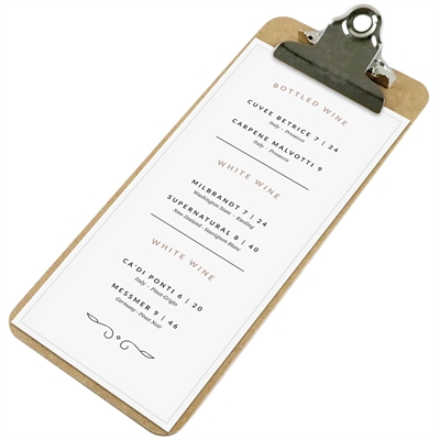 Classic Tre clipboard menuholder - Lysbrun - M65