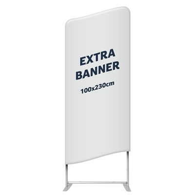 Ekstra banner til Zipper Wall Straight - 100x230 cm - Inkl. trykk på én side