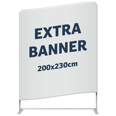 Ekstra banner til Zipper Wall Straight - 200x230 cm - Inkl. trykk på én side