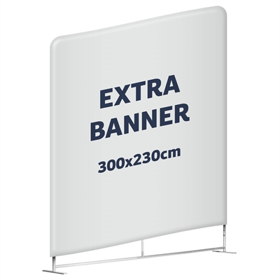 Ekstra banner til Zipper Wall Straight - 300x230 cm - Inkl. trykk på begge sider