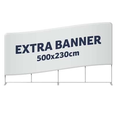 Ekstra banner til Zipper Wall Straight - 500x230 cm - Inkl. Trykk på én side