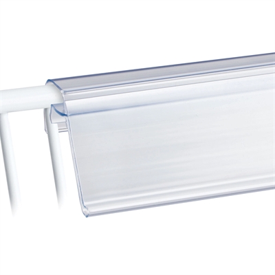 Hylleforkant for trådkurver - 39 x 1250 mm - Transparent