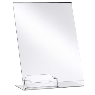 L-stand høyformat A4 skiltstativ med visittkortholder