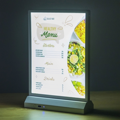 LED T-Stand Stående Menyholder Svart