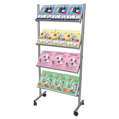 Mobil Brosjyrestativ på hjul - 12xA4