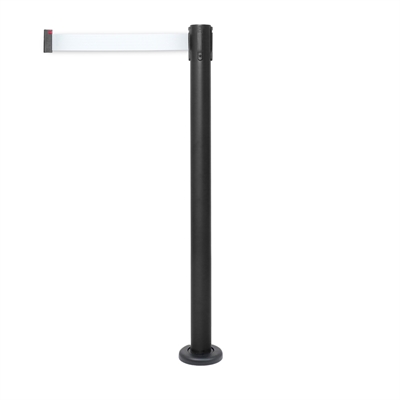 Monterbar Svart avspærringsstolpe med hvitt bånd