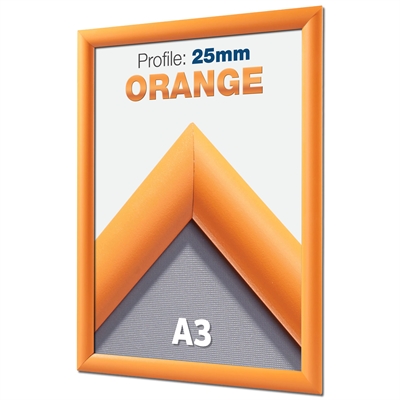Oransje Klikkramme med 25 mm profil - A3