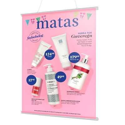 Plast Plakatoppheng med 13mm klemme-profil