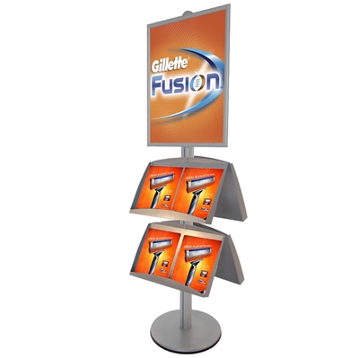 ProStand 11 - Dobbelsidig Info display med stålhyller