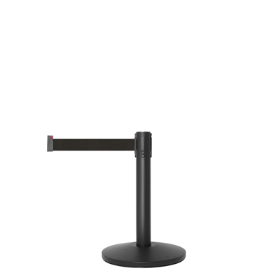 QueueMax Mini Svart Avsperringsstolpe med svart bånd