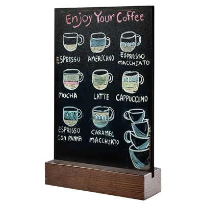 Rustikk kridttavle til bord Mørkebrun - A5