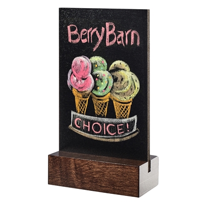 Rustikk kridttavle til bord Mørkebrun - A6