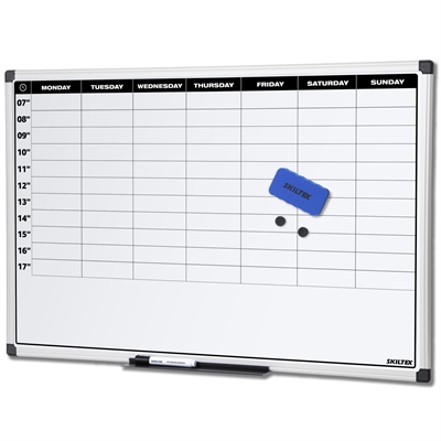 SKILTEX Whiteboard Ukestavle med tider - 90x60 cm