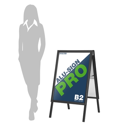 Alu-Sign Pro Sort Gatebukk - 50x70 cm