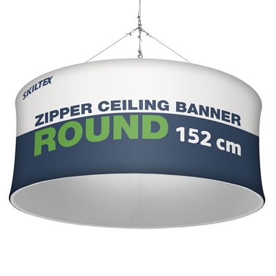 Zipper Takbanner Rund - Ø 152 cm - Inkl. Trykk