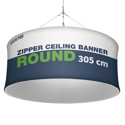 Zipper Takbanner Rund - Ø 305 cm - Inkl. Trykk