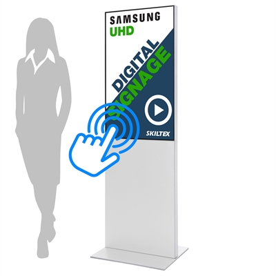 Smart-Line Totem Digitalskilt med 43" touch skjerm - Hvit