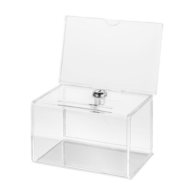 Visittkortholder Forslagsboks med Infotopp og lås