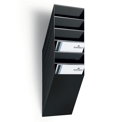 Flexiboxx svart 6xA4 brosjyreholder til vegg