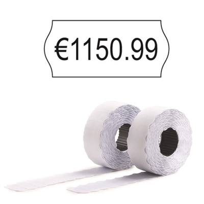 Etiketter til prismerkepistoler - 12x26 mm - Permanent - Hvit