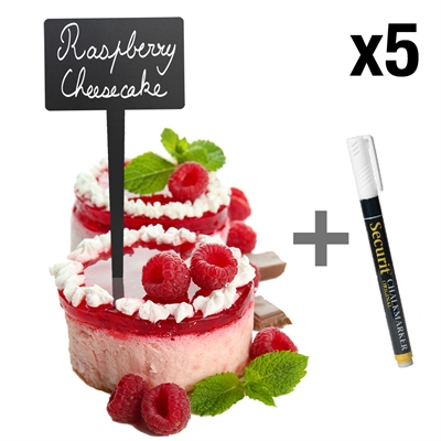 Mini rektangel kritt tavle spydskilt - Pakke med 5 stk