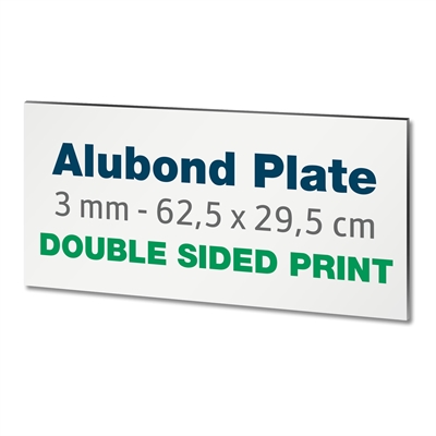3 mm alubond-plate | Inkl. trykk på begge sider | 62,5 x 29,5 cm