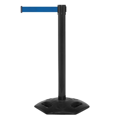 WeatherMaster Svart Avsperringsstolpe med blåt bånd