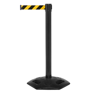 WeatherMaster Svart Avsperringsstolpe med gult/svart bånd