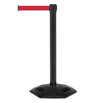 WeatherMaster Svart Avsperringsstolpe med rødt bånd