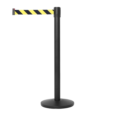 Svart Avsperringsstolpe med gult/svart bånd