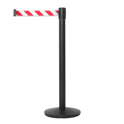 Svart Avsperringsstolpe med hvitt/rødt bånd