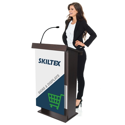 Tre Talerstol med plakatholder - Svartbrun