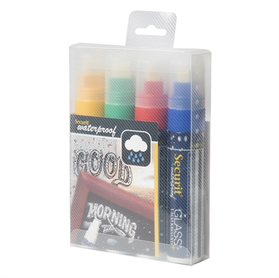 Vannbestandige kritt tusj vindu set 7-15mm - 4x farge